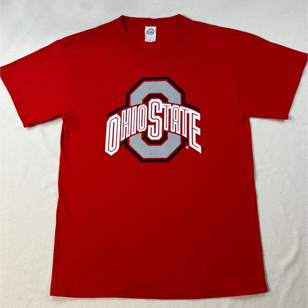 OHIO STATE BUCKEYES NCAA T-Shirt Mens Med Red NCAA Block 'O' Logo